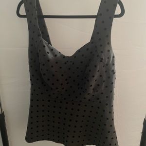 Torrid black and grey polka dot evening shirt